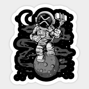 Astronaut Selfie Ripple XRP Coin To The Moon Crypto Token Cryptocurrency Wallet HODL Birthday Gift For Men Women Sticker